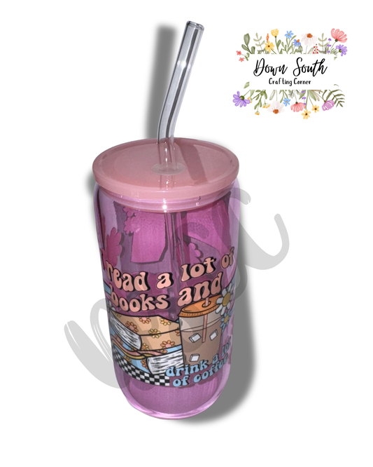 Read Books - Drink Coffee; Glass Can Tumbler