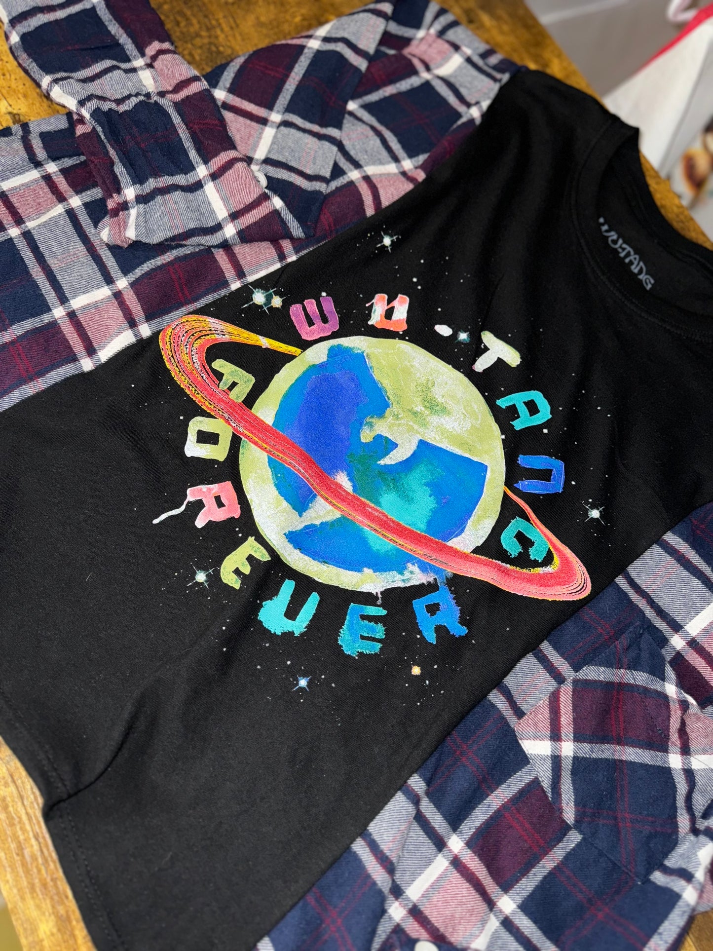 WuTang Upcycled Flannel - Crop Top; S