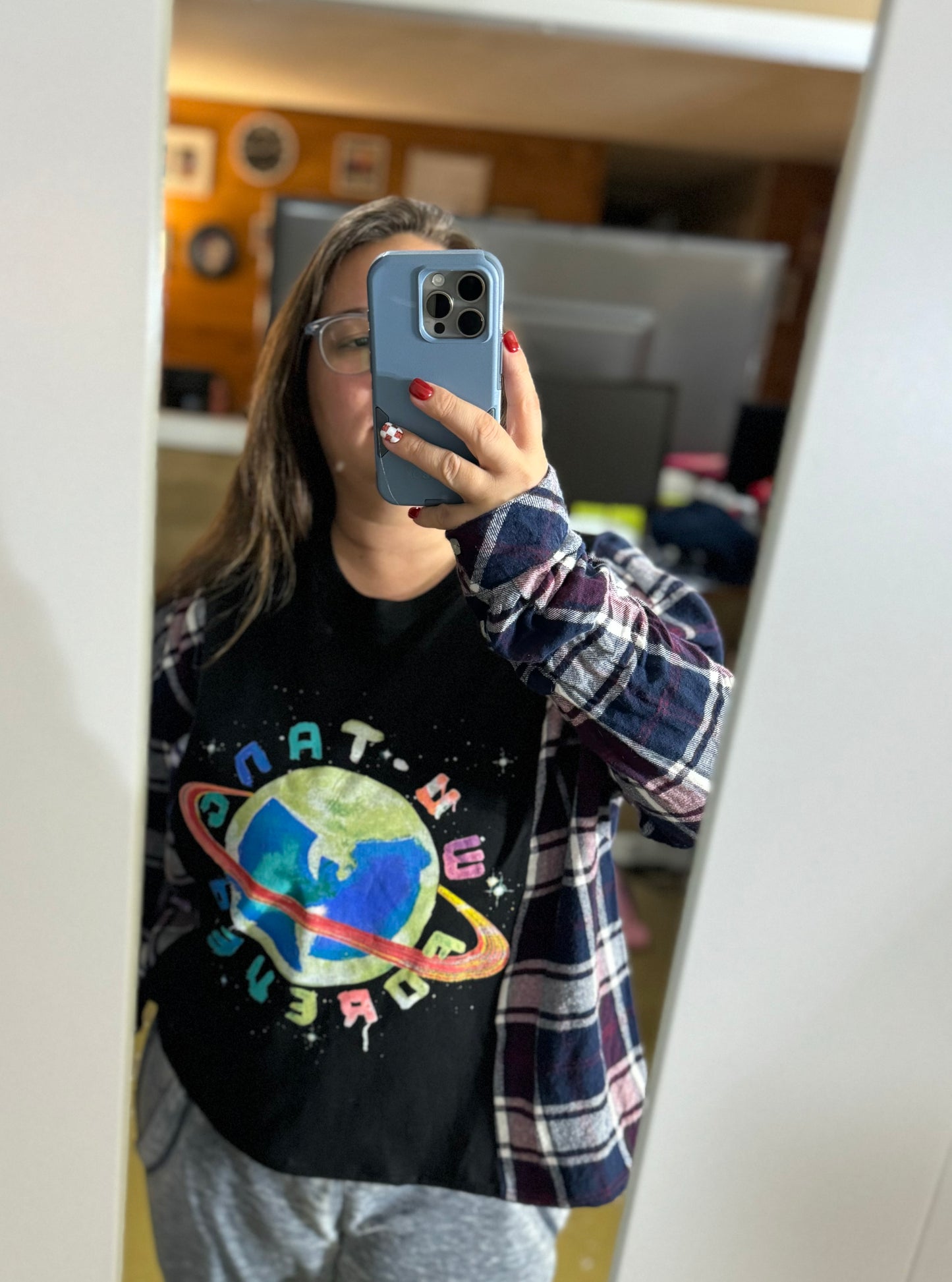 WuTang Upcycled Flannel - Crop Top; S