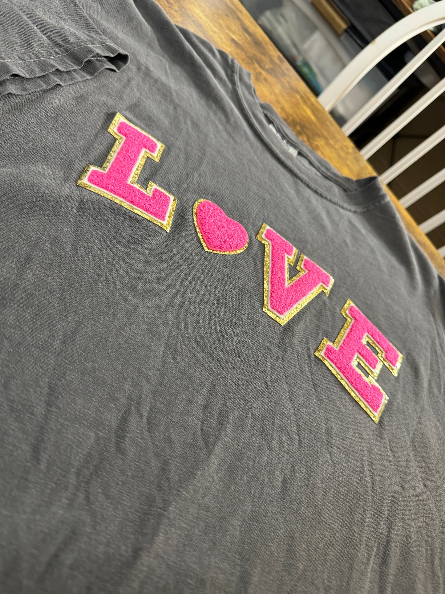 Love - Chenille Patch; L