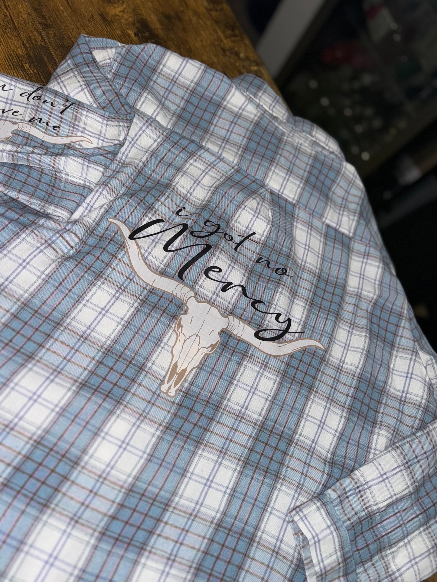 No Mercy Upcycled Flannel; XL