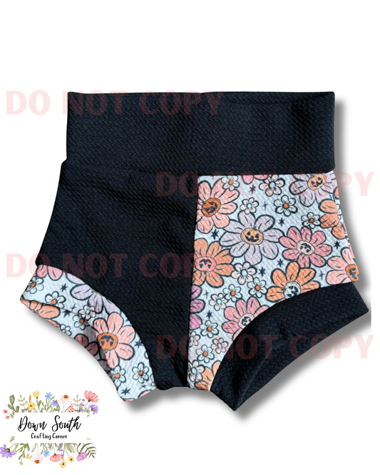 Floral Punkin 2-toned Bummies; 3-6m