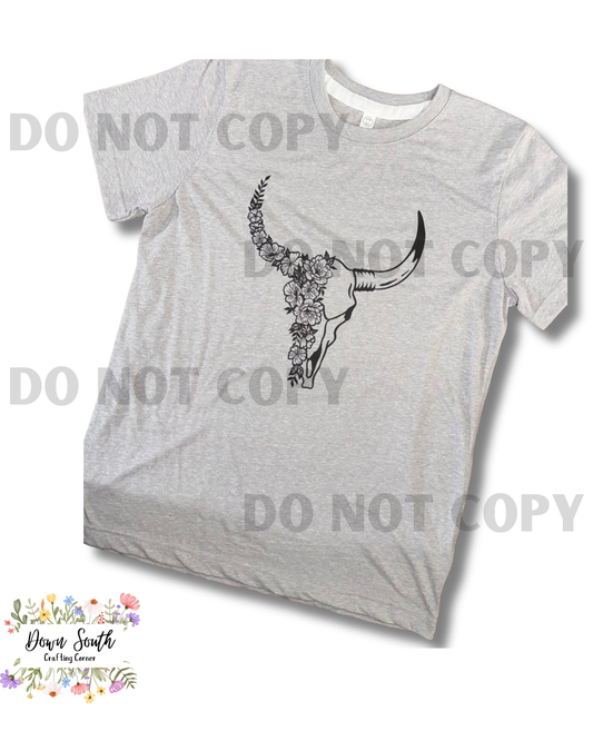Floral Steer; Youth XL